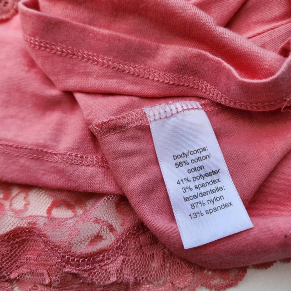 NWT Maurices Womens Cami Tank Top Coral Pink Lined Lace Stretch Boho Plus 1 1X - Picture 8 of 11